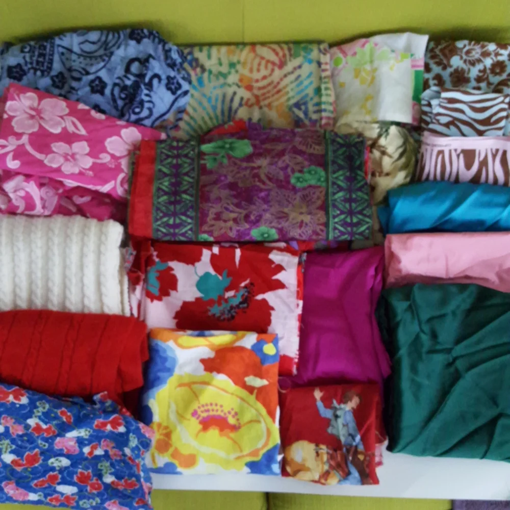 Fabrics Stash Silks Cottons Cashmere Cotton Florals Boho DIY Sewing Supplies